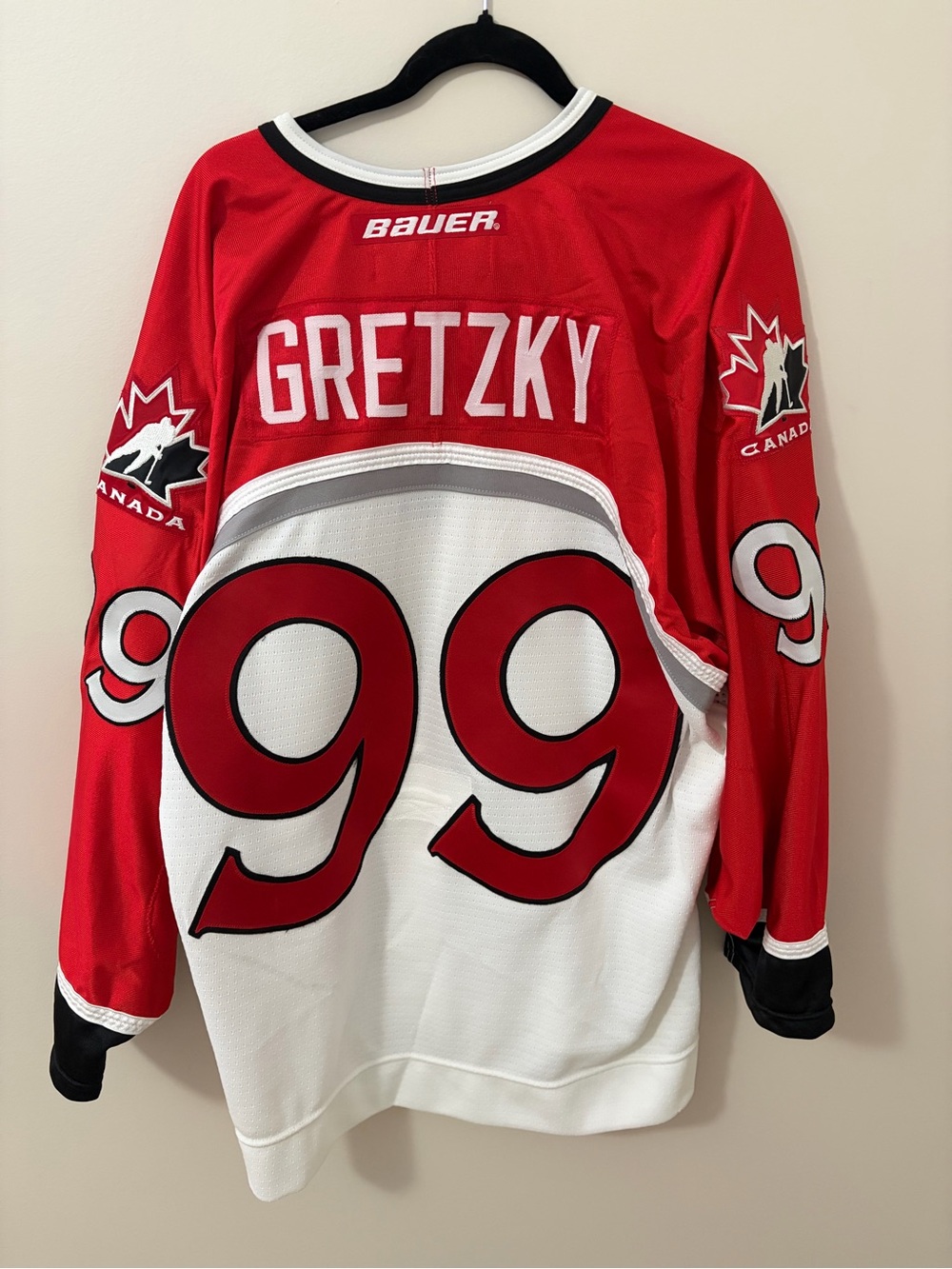 NWT Wayne Gretzky 1998 Team Canada Hockey Jersey Bauer White Red Mens Size 52